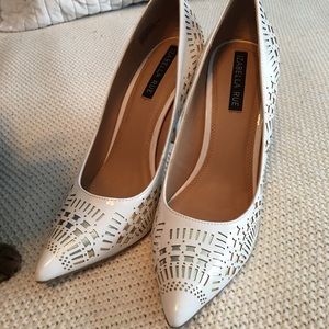 Isabella Rue White Embellished Pumps
